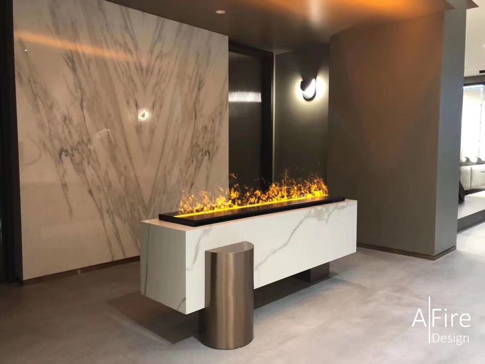 Decorative objects - 150 cm Water Vapor Fireplace - AFIRE 3D Electric Insert PREMIUM Design Decoration - AFIRE