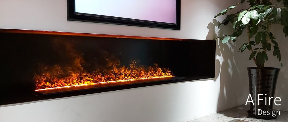 Decorative objects - 150 cm Water Vapor Fireplace - AFIRE 3D Electric Insert PREMIUM Design Decoration - AFIRE
