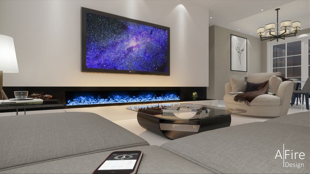 Decorative objects - 150 cm Water Vapor Fireplace - AFIRE 3D Electric Insert PREMIUM Design Decoration - AFIRE