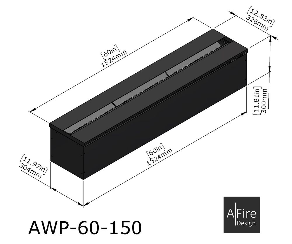Decorative objects - 150 cm Water Vapor Fireplace - AFIRE 3D Electric Insert PREMIUM Design Decoration - AFIRE