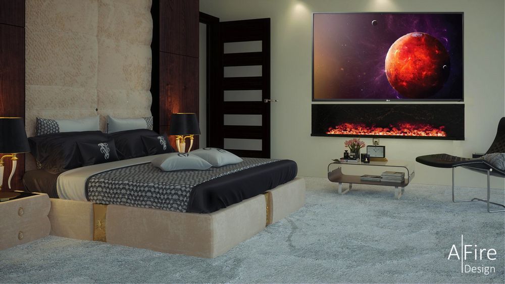 Objets de décoration - 200-800 cm Cheminée à vapeur d'eau - Insert électrique 3D PREMIUM AFIRE Cheminées Décoration Design - AFIRE