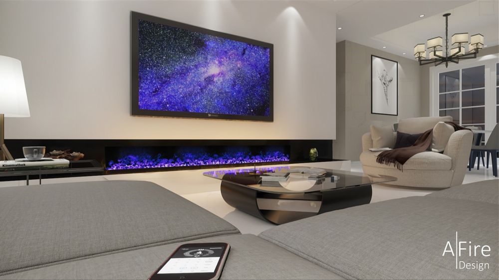 Objets de décoration - 200-800 cm Cheminée à vapeur d'eau - Insert électrique 3D PREMIUM AFIRE Cheminées Décoration Design - AFIRE