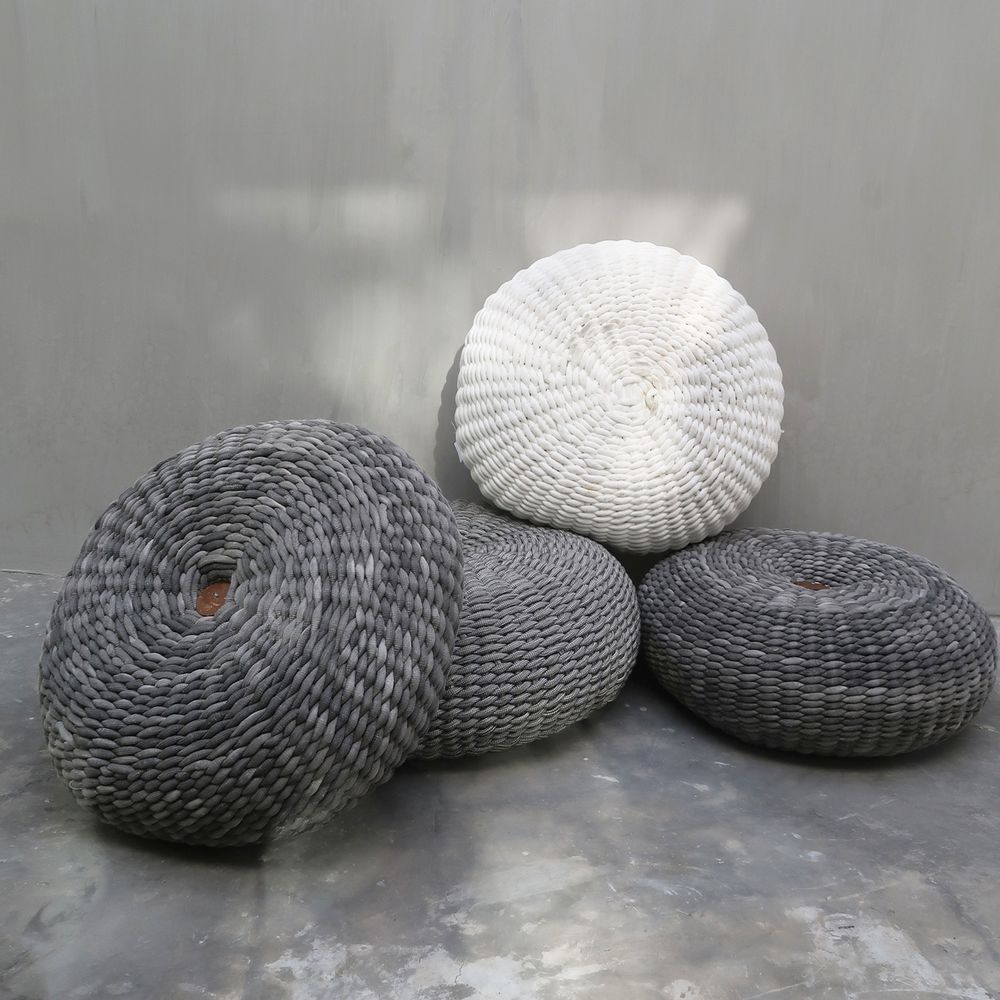 Objets de décoration - Pouf rond macramé - NYAMAN GALLERY BALI