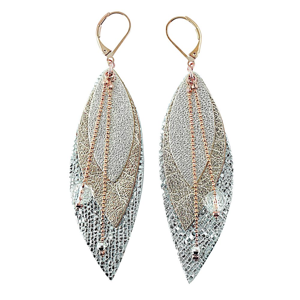 Jewelry - POP earrings in leather and fine stones - NI UNE NI DEUX BIJOUX