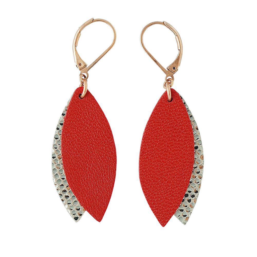 Bijoux - Boucles d'oreilles Pétale en cuir - NI UNE NI DEUX BIJOUX