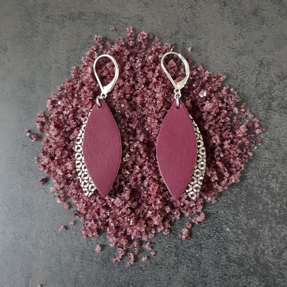Bijoux - Boucles d'oreilles Pétale en cuir - NI UNE NI DEUX BIJOUX