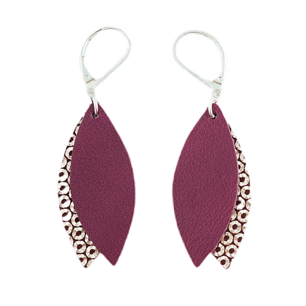 Bijoux - Boucles d'oreilles Pétale en cuir - NI UNE NI DEUX BIJOUX
