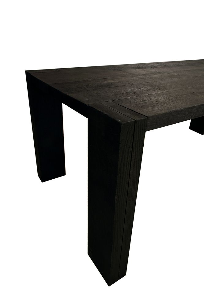 Tables Salle à Manger - TABLE A MANGER CHENE – BOIS BRÛLÉ SHOU-SUGI-BAN - OUVRAGE  - BOIS BRULE