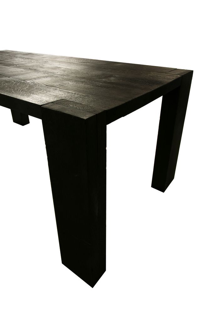 Tables Salle à Manger - TABLE A MANGER CHENE – BOIS BRÛLÉ SHOU-SUGI-BAN - OUVRAGE  - BOIS BRULE