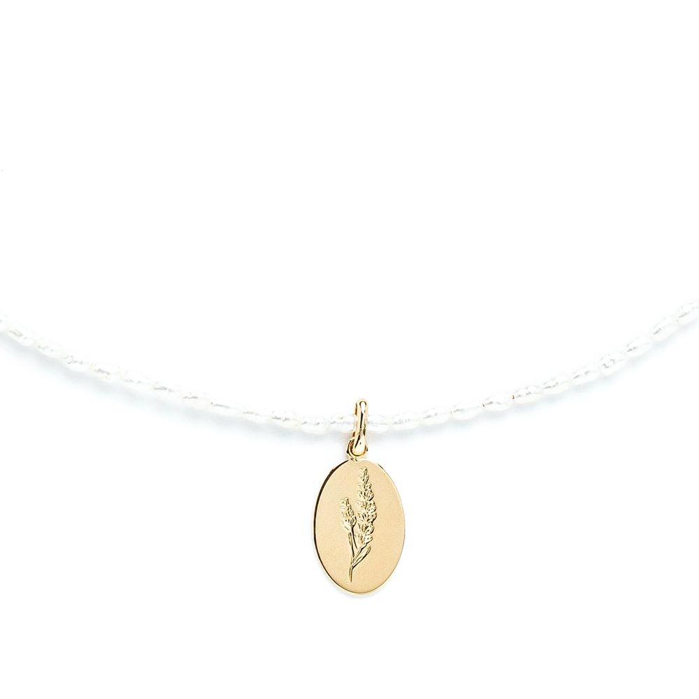 Bijoux - Collier herbier de Provence perles de culture - JOUR DE MISTRAL
