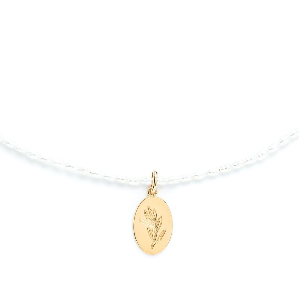 Bijoux - Collier herbier de Provence perles de culture - JOUR DE MISTRAL