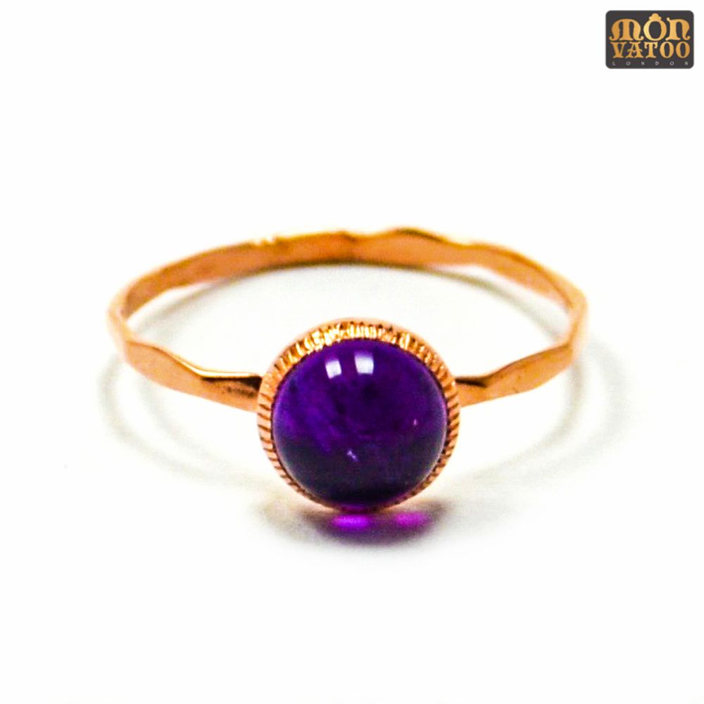 Bijoux - Anneau d'articulation rose améthyste - MONVATOO LONDON