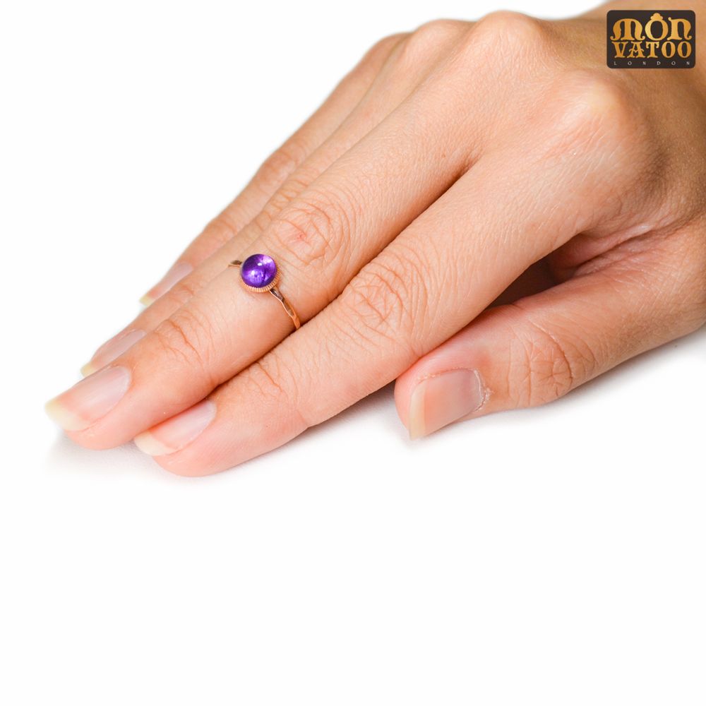 Bijoux - Anneau d'articulation rose améthyste - MONVATOO LONDON