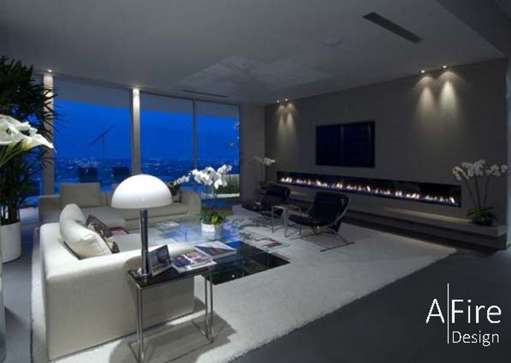 Kitchens furniture - Modulo 200-800 cm Ethanol Burners & Fireplaces - Smart Remote Controlled Inserts AFIRE Decoration Design - AFIRE
