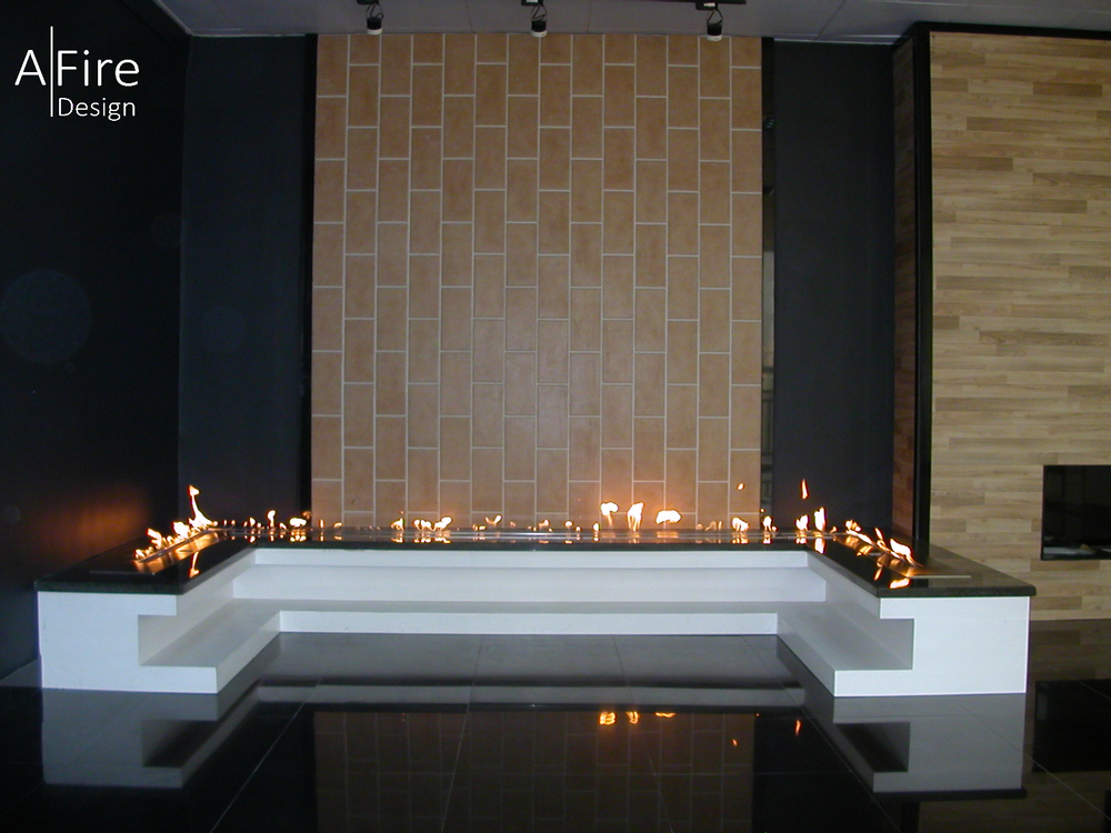 Kitchens furniture - Modulo 200-800 cm Ethanol Burners & Fireplaces - Smart Remote Controlled Inserts AFIRE Decoration Design - AFIRE