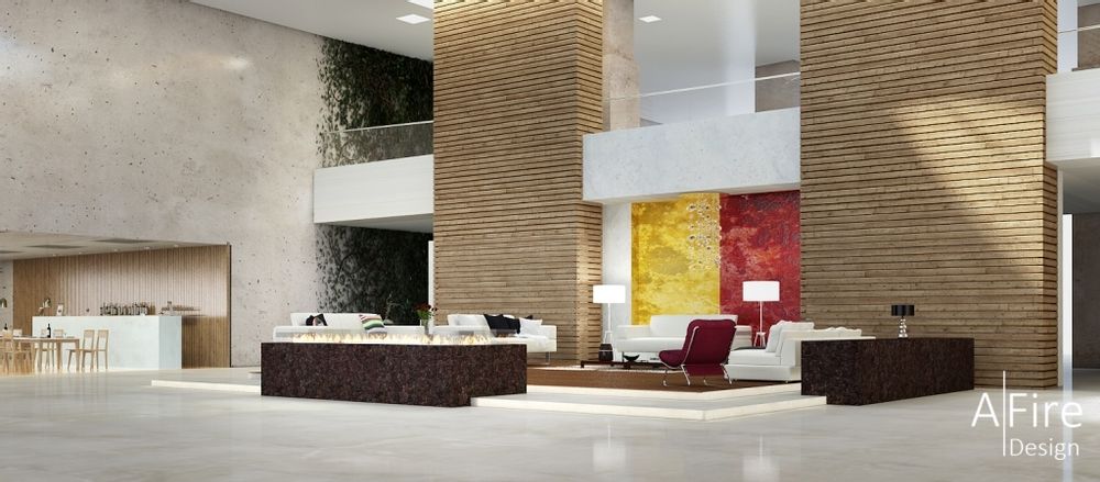 Kitchens furniture - Modulo 200-800 cm Ethanol Burners & Fireplaces - Smart Remote Controlled Inserts AFIRE Decoration Design - AFIRE