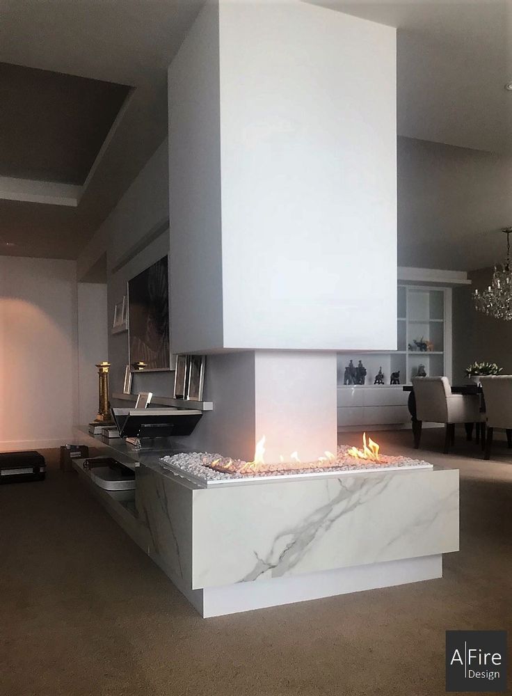 Kitchens furniture - Modulo 200-800 cm Ethanol Burners & Fireplaces - Smart Remote Controlled Inserts AFIRE Decoration Design - AFIRE