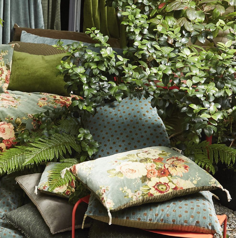 Coussins - MUMBAI Removable Cushion in printed velvet - EN FIL D'INDIENNE...