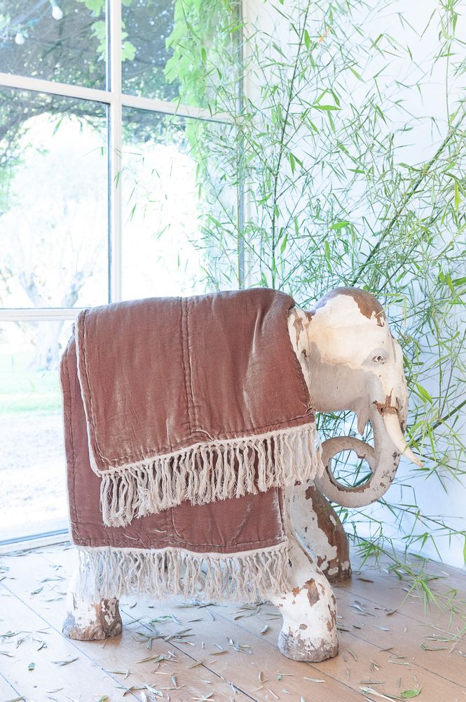 Plaids - Plaid Fortuna 100x250 cm en velours de soie et lin - EN FIL D'INDIENNE...