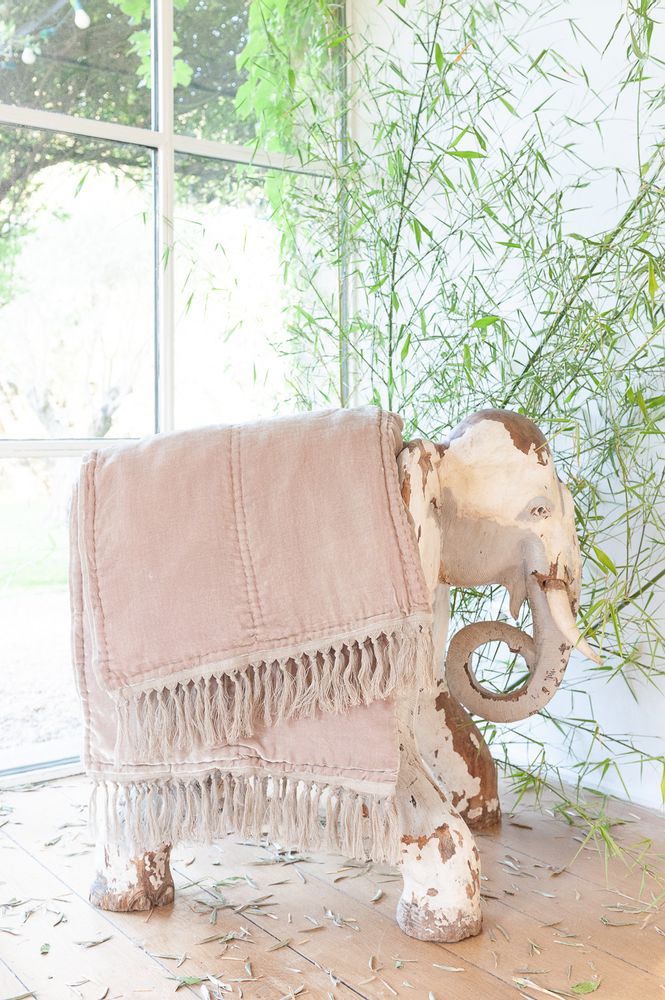 Plaids - Plaid Fortuna 100x250 cm en velours de soie et lin - EN FIL D'INDIENNE...