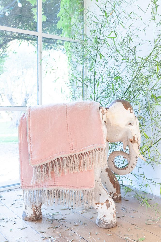Plaids - Plaid Fortuna 100x250 cm en velours de soie et lin - EN FIL D'INDIENNE...