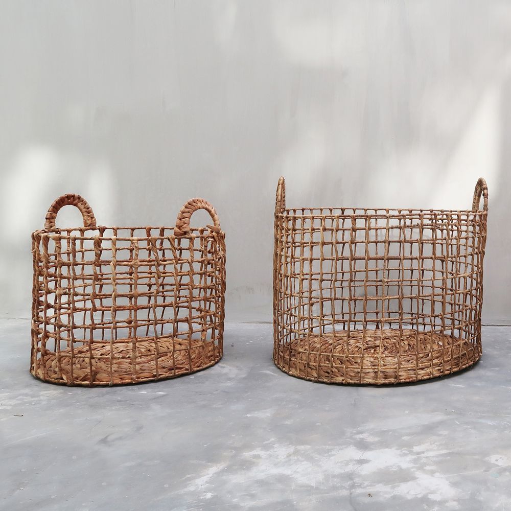 Objets de décoration - Panier à linge en osier de jacinthe séchée - NYAMAN GALLERY BALI
