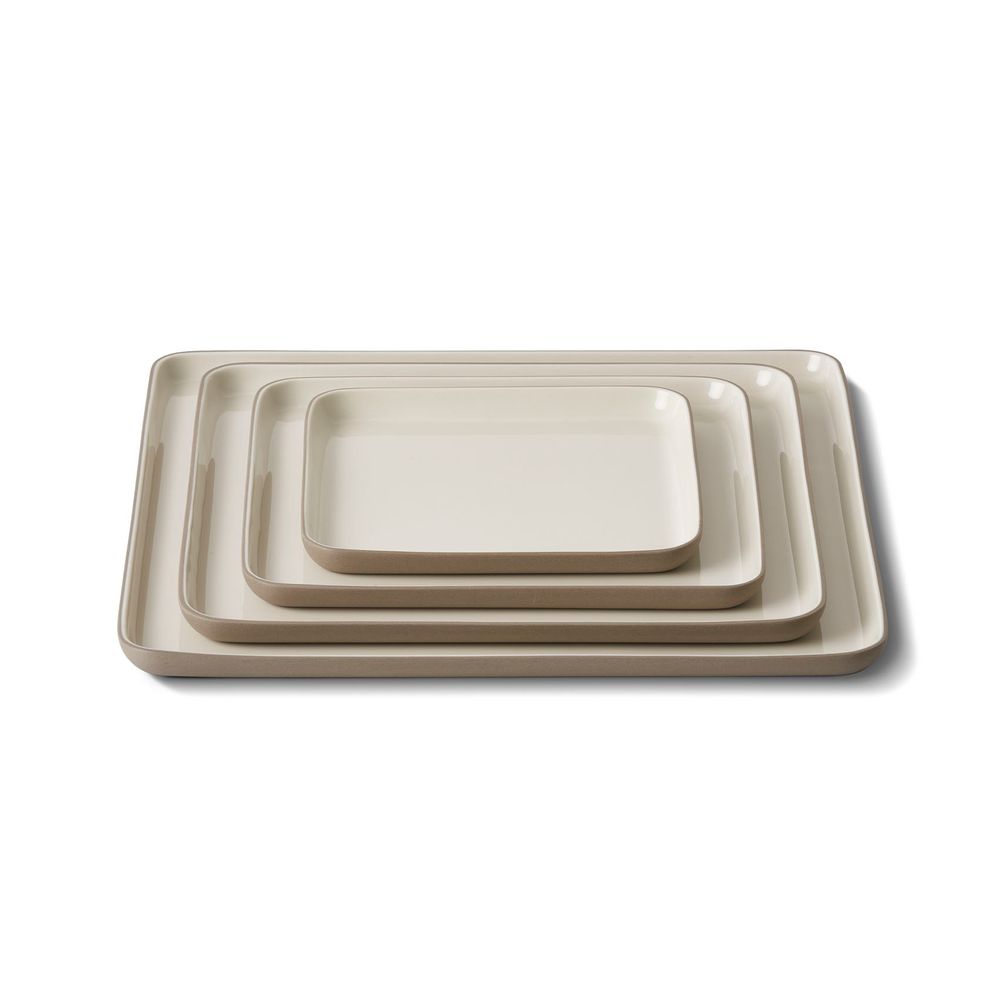 Everyday plates - SQUARE Double Coloured Plate Set - ESMA DEREBOY HANDMADE PORCELAIN