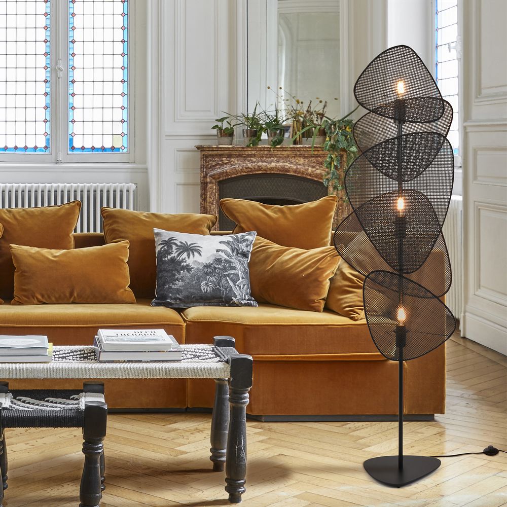 Lampadaires - SCREEN cannage noir lampadaire 3L - MARKET SET