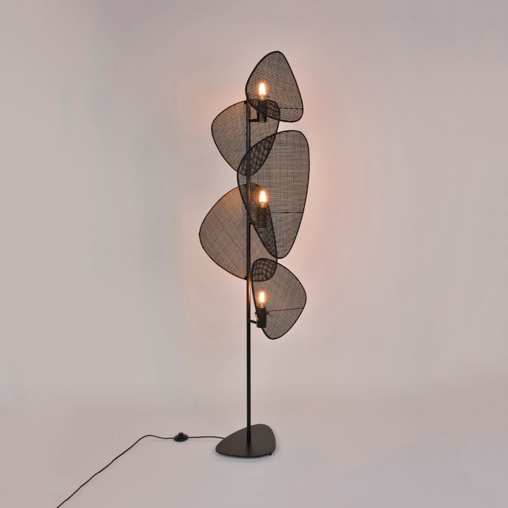 Lampadaires - SCREEN cannage noir lampadaire 3L - MARKET SET