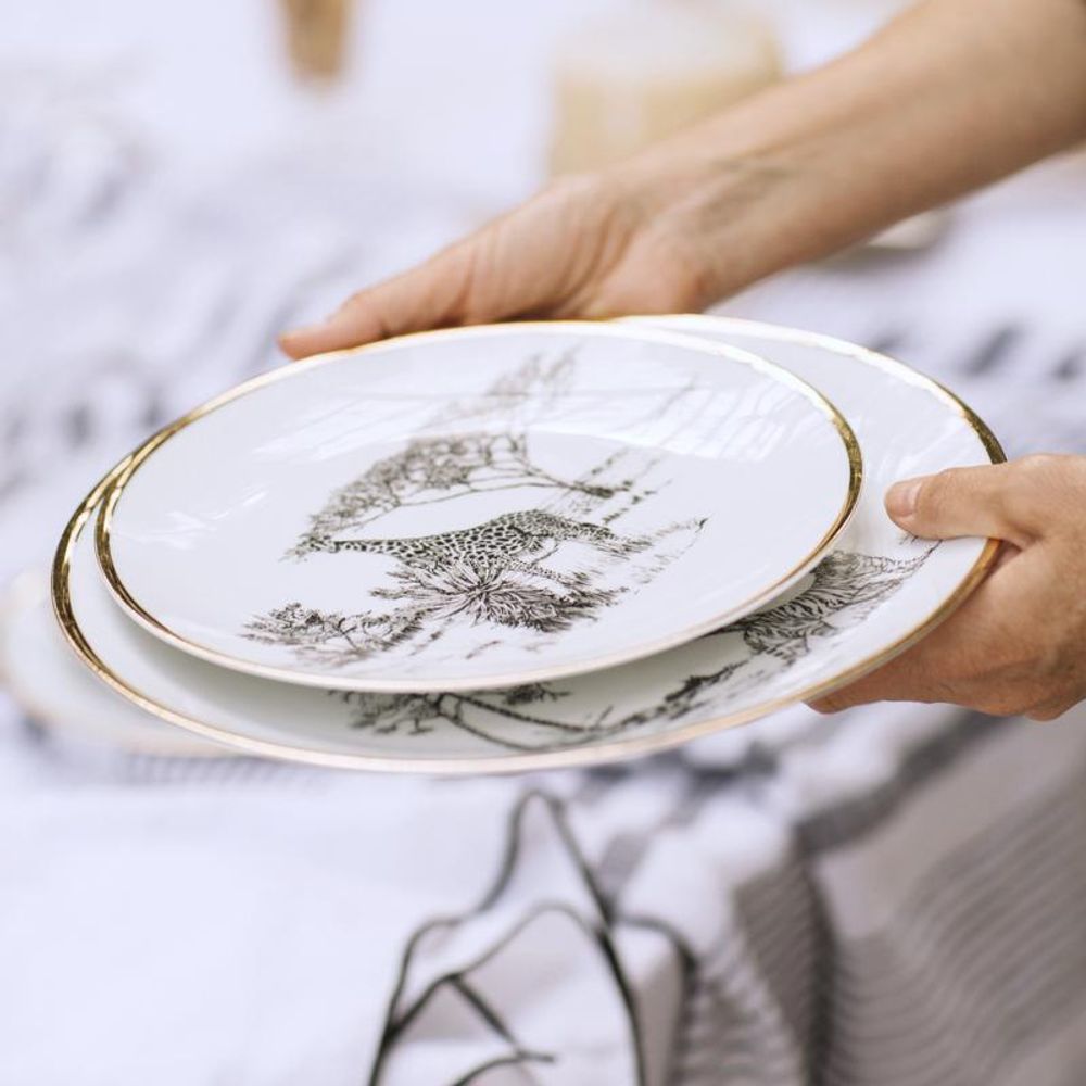 Assiettes de réception - Large plate - Limoges porcelain - Animals design - LO DE MANUELA
