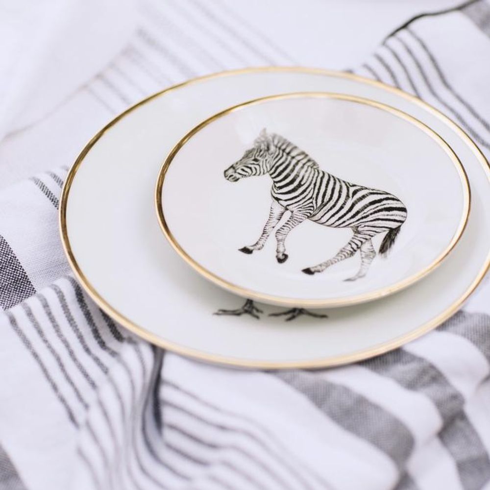 Assiettes de réception - Large plate - Limoges porcelain - Animals design - LO DE MANUELA