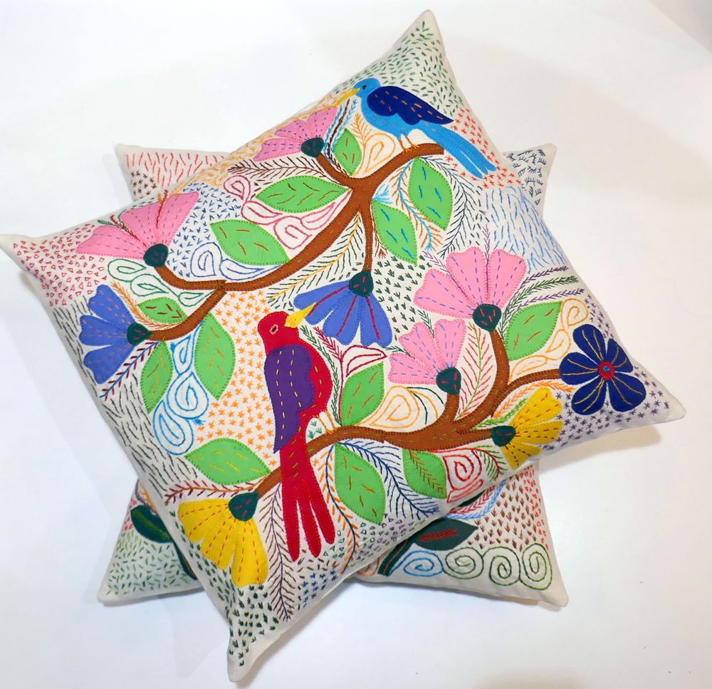 Fabric cushions - EMBROIDERED CUSHIONS "ALL OVER" - MAHATSARA