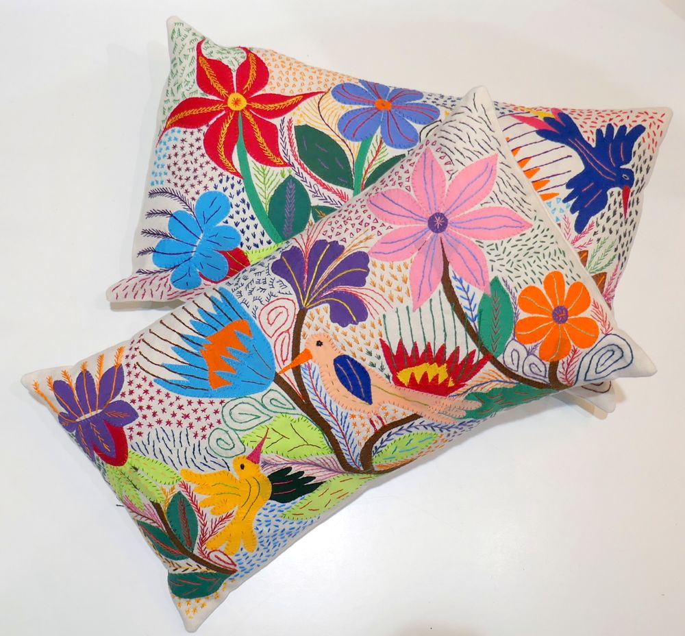 Fabric cushions - EMBROIDERED CUSHIONS "ALL OVER" - MAHATSARA