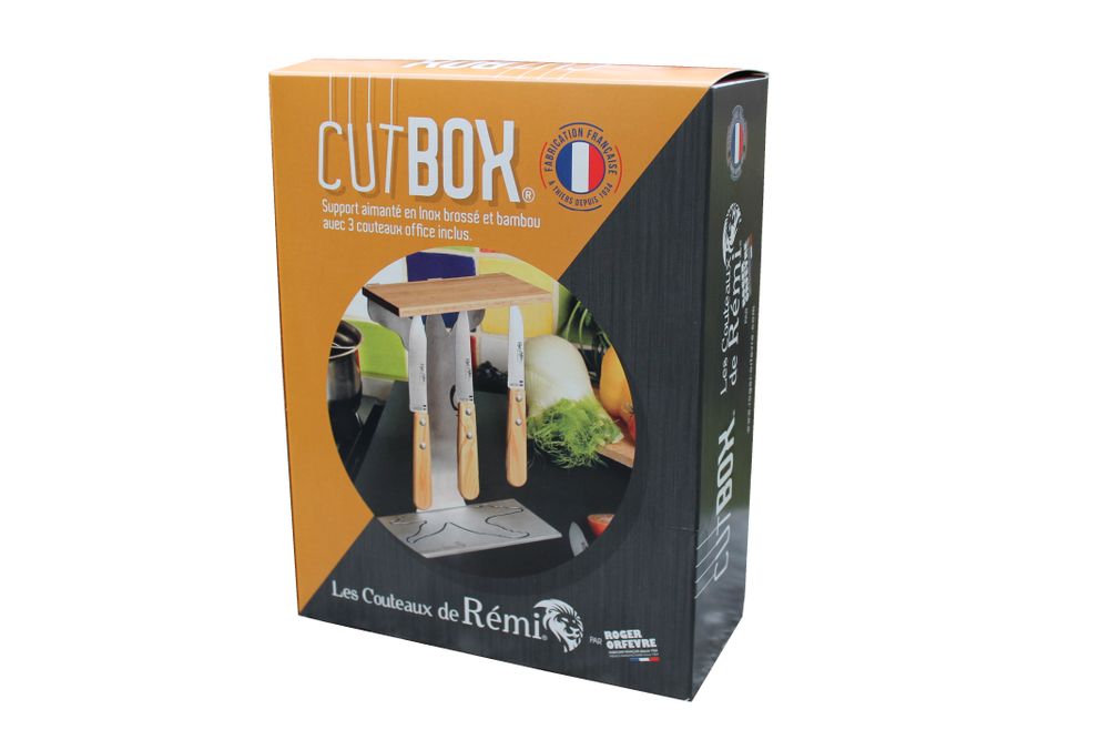 Knives - MAGNETIC BAMBOO STAND +3 DESK KNIVES - ROGER ORFÈVRE