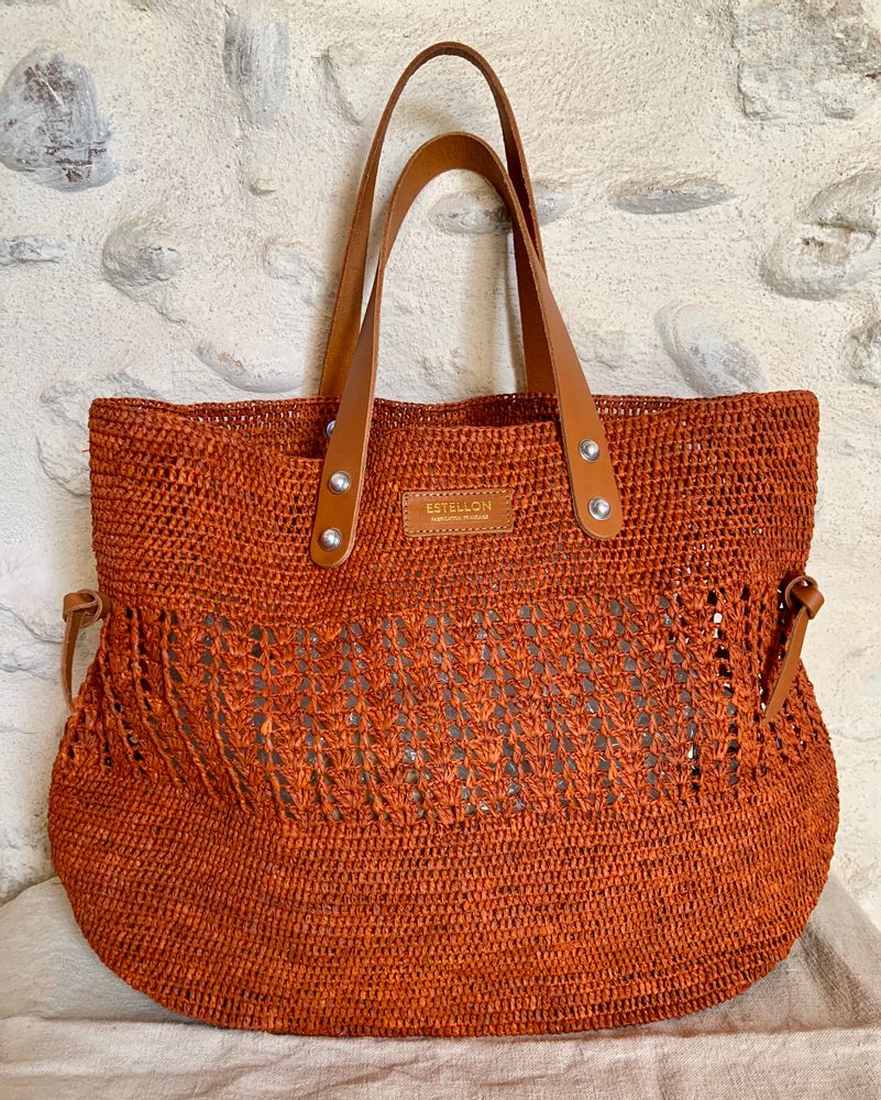 Shopping baskets - Audrey raffia basket - ESTELLON