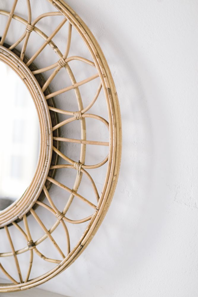 Bathroom mirrors - Rattan wall mirror AX70238 - ANDREA HOUSE
