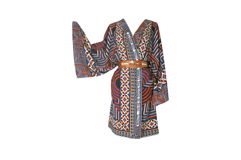 Apparel - Silk Kimono MINUTE - ON NE SE DOUTE PAS COMME C'EST LONG, UNE MINUTE. - CORALIE PREVERT PARIS