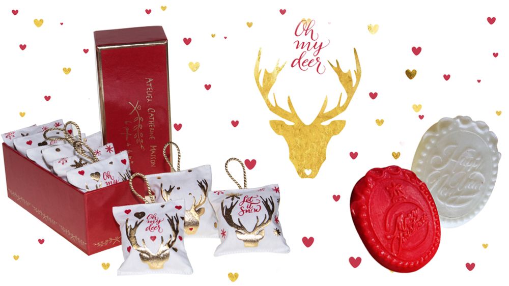 Porte-savons - Accroche-coeur, diffuseur de parfum, Oh my Deer ! - ATELIER CATHERINE MASSON