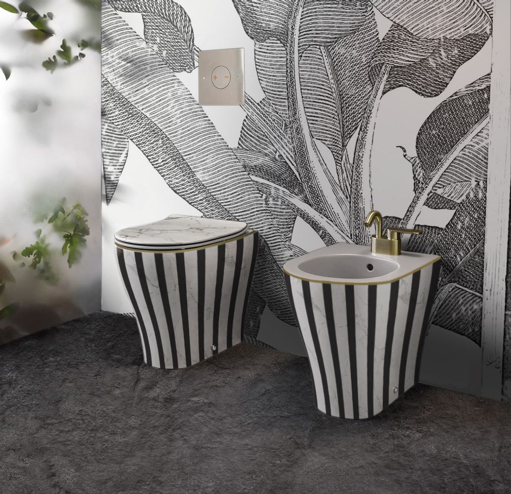 WC - Toilettes Marbre Rayures - ARTOLETTA PAST WORKS