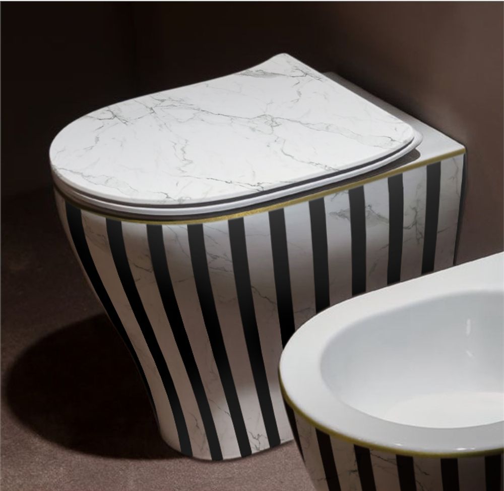 WC - Toilettes Marbre Rayures - ARTOLETTA PAST WORKS