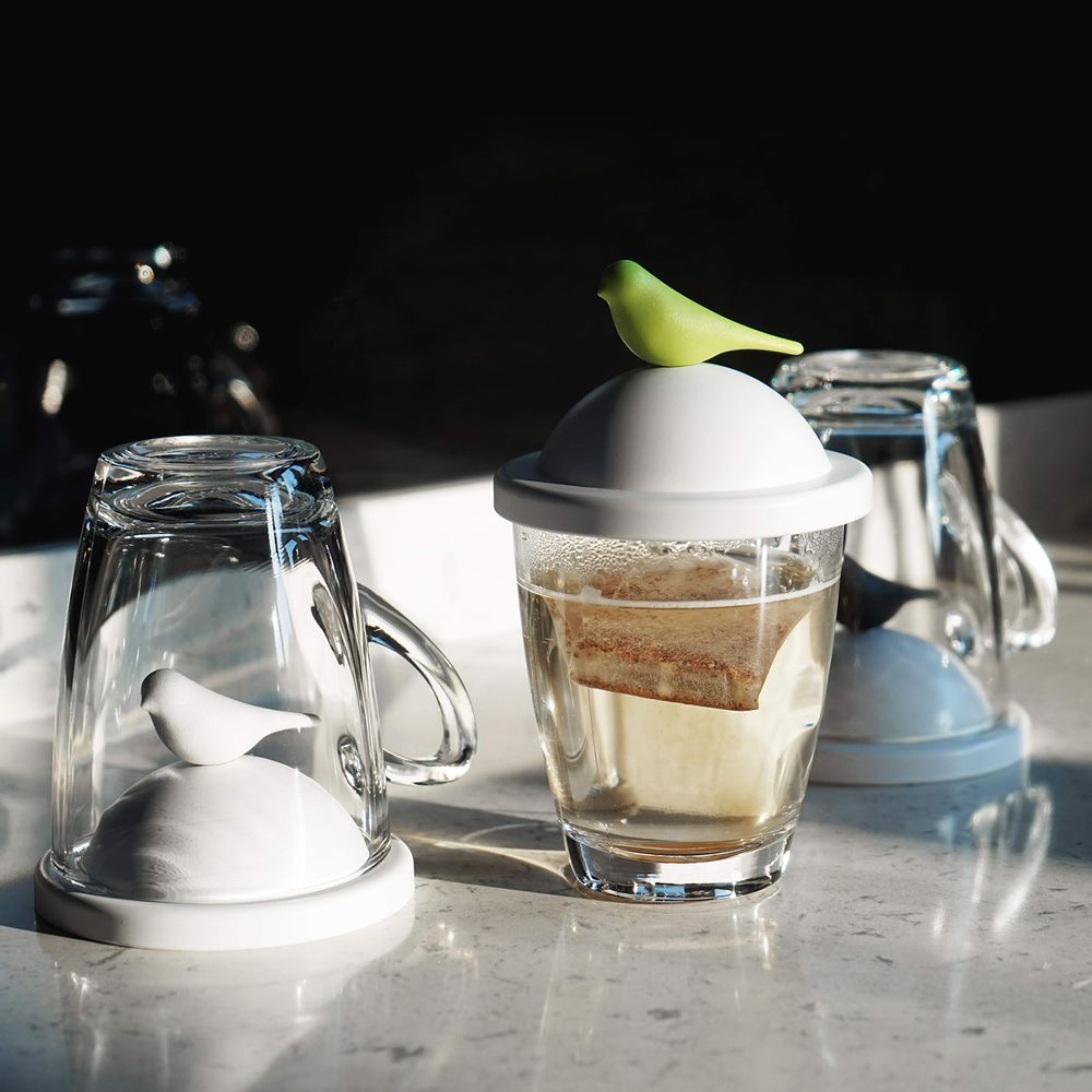 Sets de bureaux  - Mugue/Moineau en verre - Ustensiles de cuisine : verre de fête, théière et cafetière 100% recyclable - QUALY DESIGN OFFICIAL