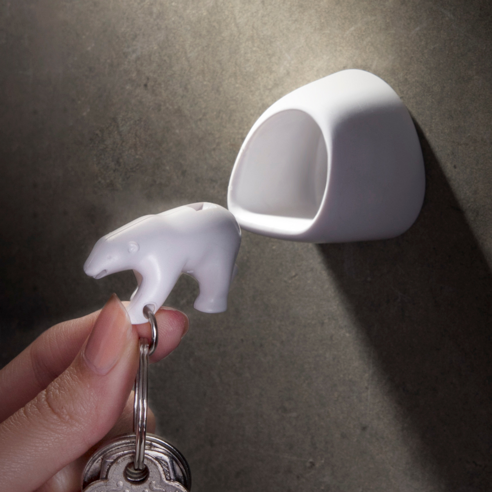 Children's decorative items - Polar Bear Keyring : Iceberg Collection Organizer Keys White Bear - QUALY DESIGN OFFICIAL