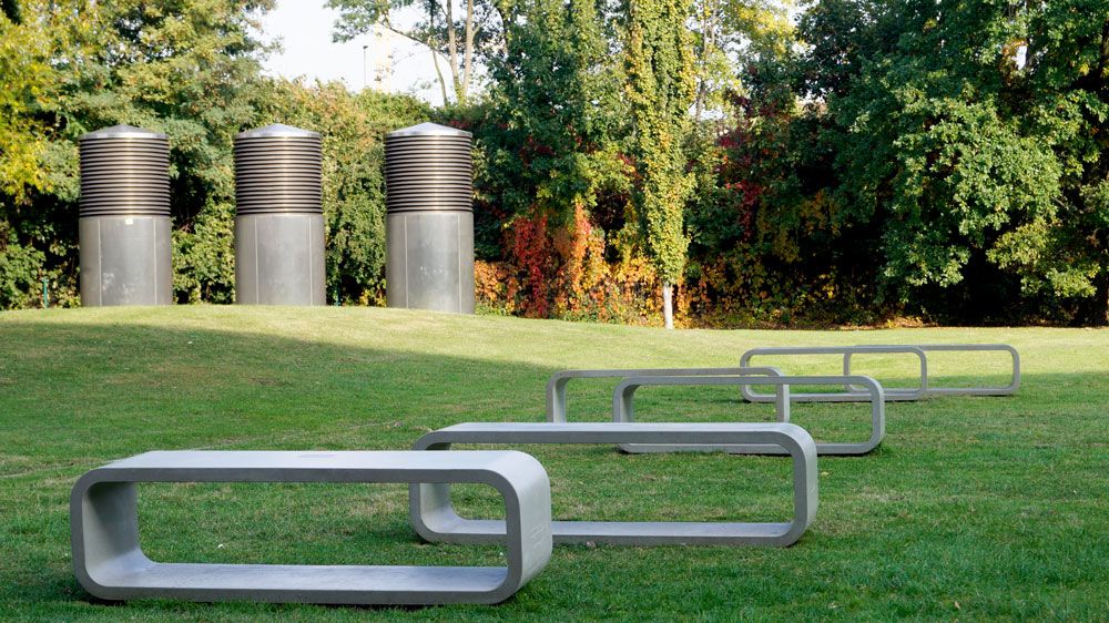 Benches for hospitalities & contracts - OPUS LONGUS 3-Seater Concrete Bench/Public Bench - CO33 EXKLUSIVE BETONMÖBEL
