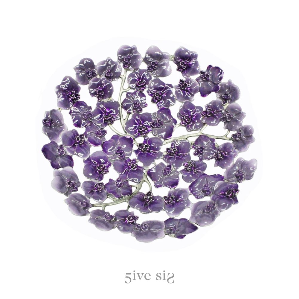 Decorative objects - Enamel Orchid Platter - 5IVE SIS