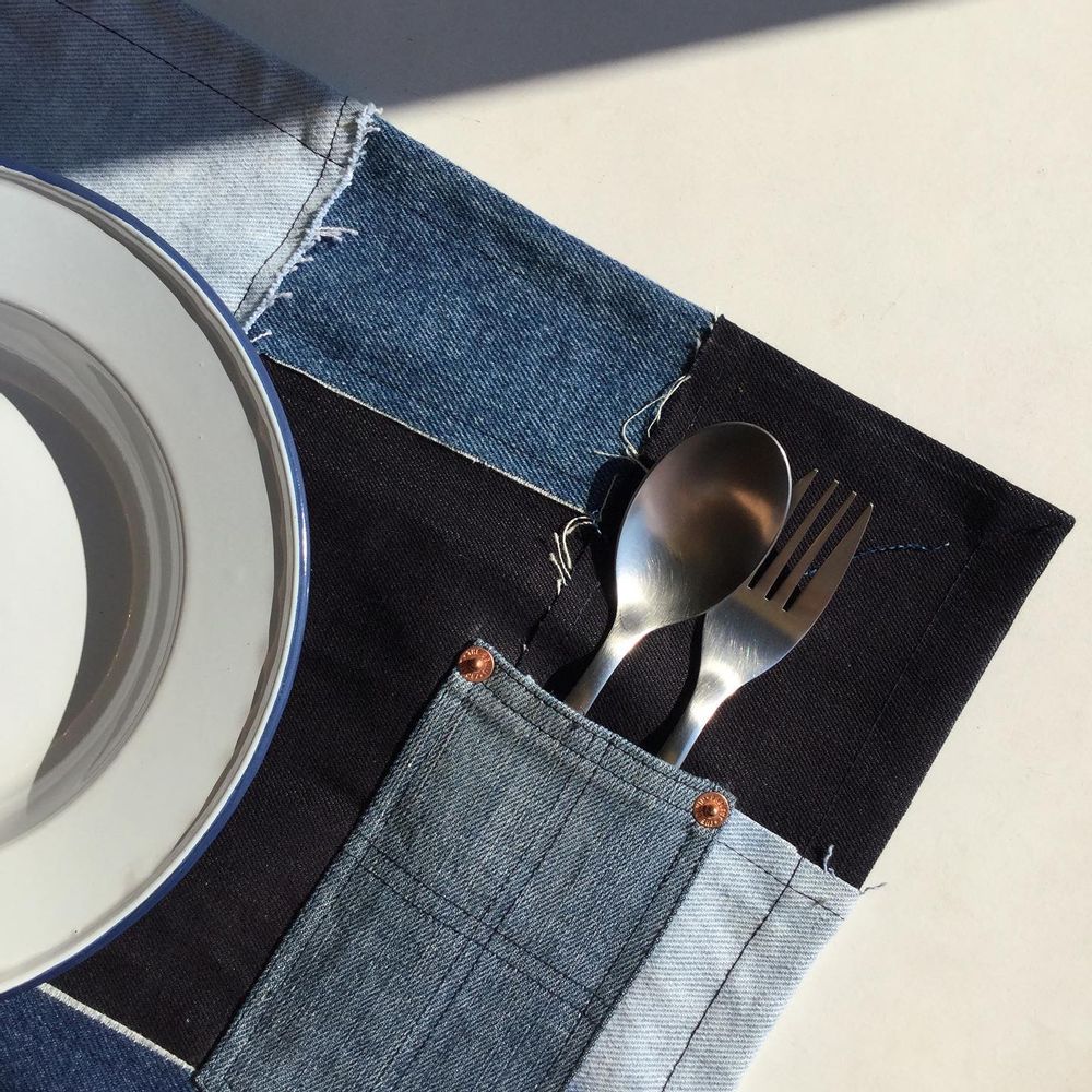 Assiettes au quotidien - Classic - Upcycled Denim Placemat (Pack of 4) - RENIM PROJECT