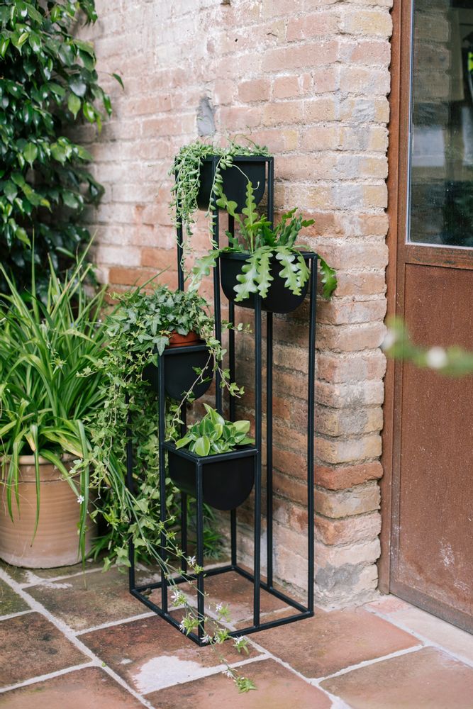 Floral decoration - Black Metal and ABS Pot AX70034 - ANDREA HOUSE