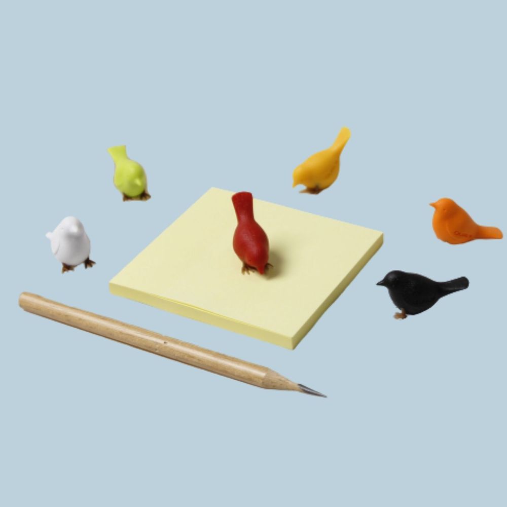 Stationery - Mini Sparrow and Snail Magnet : Stationery Collection Organizer Note paper Decorate Home - QUALY DESIGN OFFICIAL