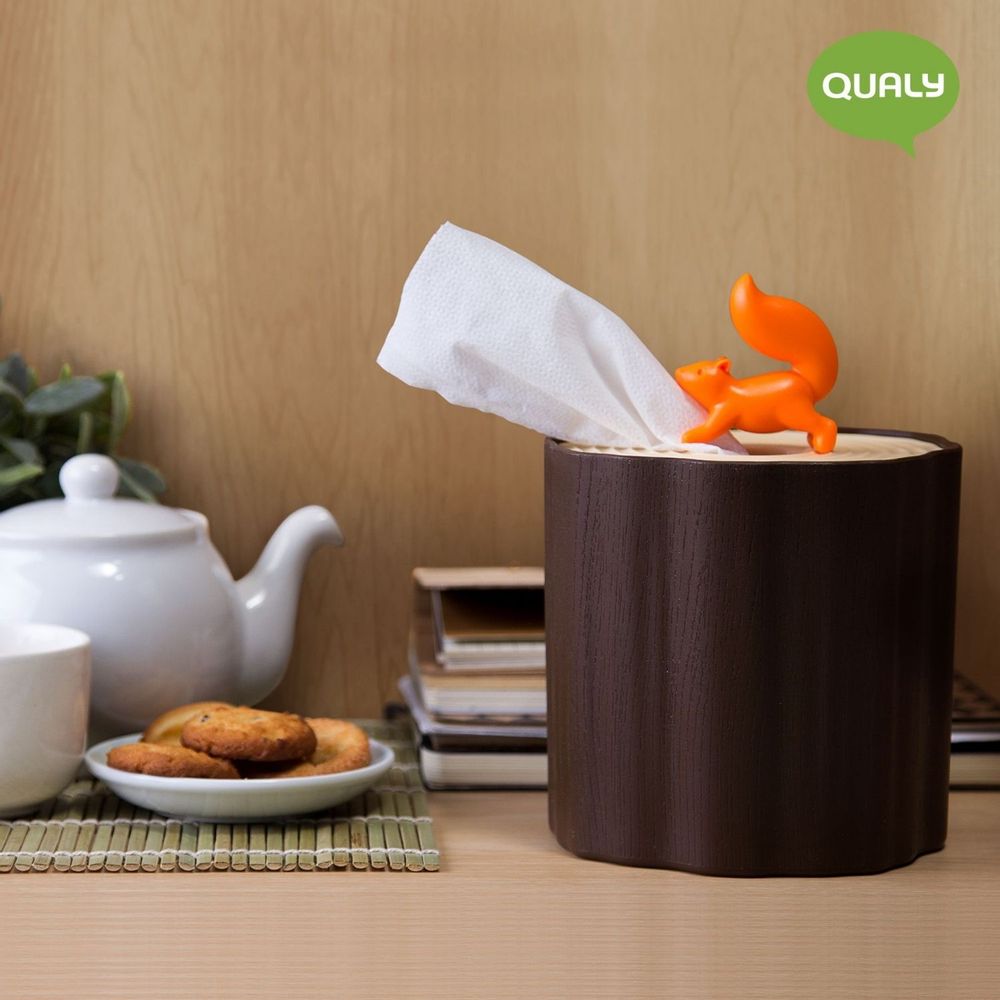 Kitchen utensils - Squirrel Tissue Log Tissue Holder: Everyday Houseware Eco living collection 100% recyclable. - QUALY DESIGN OFFICIAL