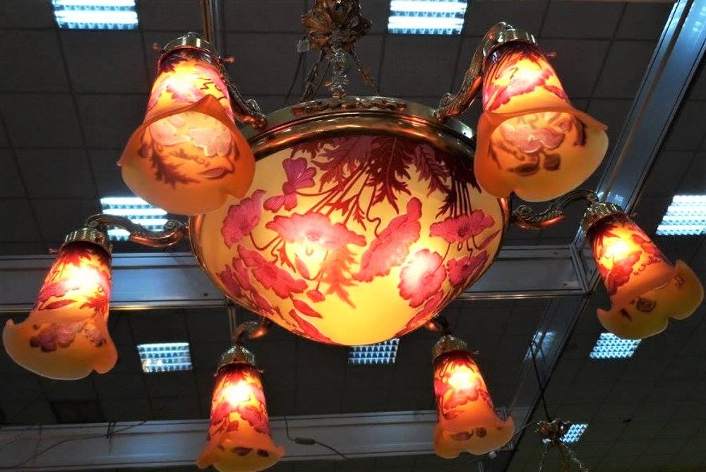 Art glass - Chandelier Art Nouveau style, Art Déco style, Baroque style - TIEF