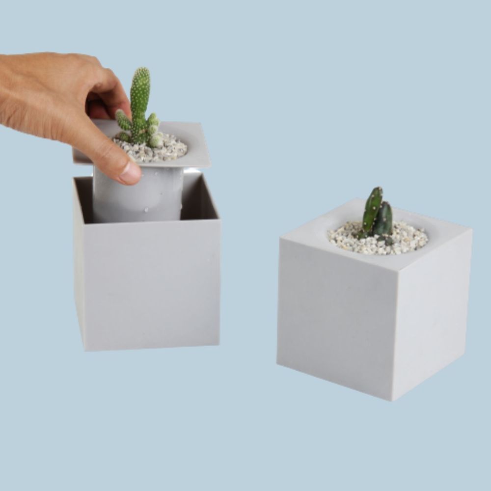 Mobilier et rangements pour bureau - Pixel Pot : pot de plantes auto-arrosage en plastique recyclé pour jardin intérieur et extérieur Équipement de bureau conteneur - QUALY DESIGN OFFICIAL